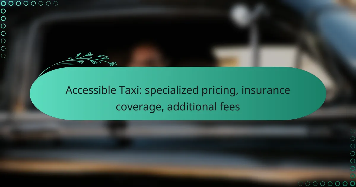 Accessible Taxi: specialized pricing, insurance coverage, additional fees
