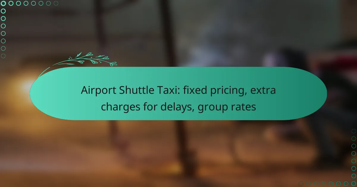 Airport Shuttle Taxi: fixed pricing, extra charges for delays, group rates