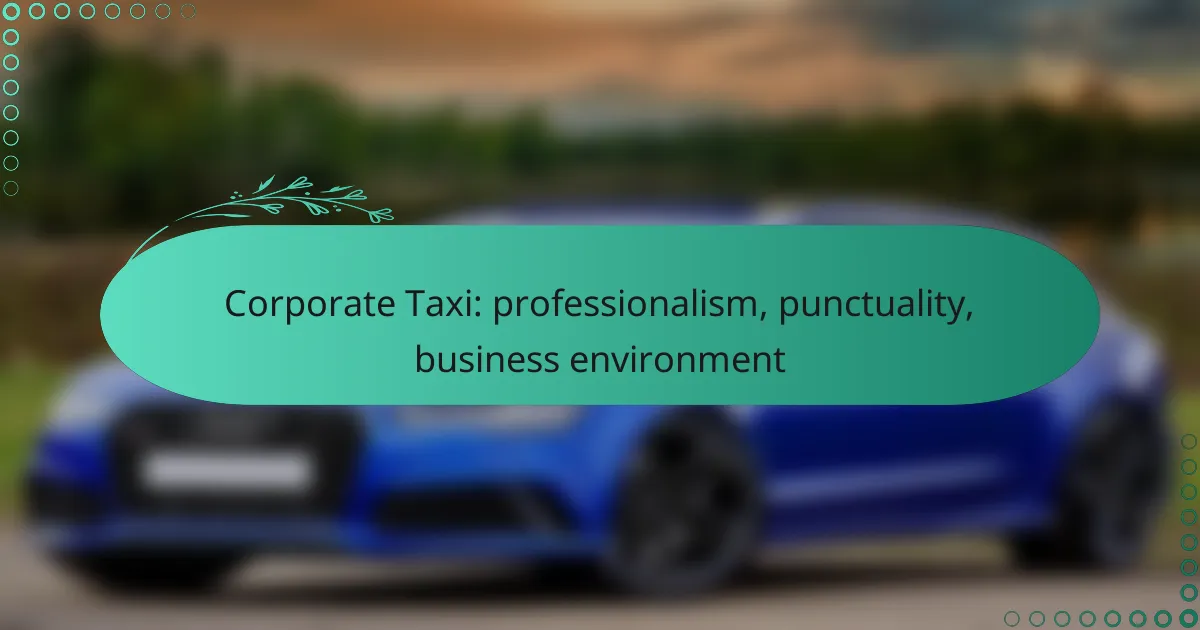 Corporate Taxi: professionalism, punctuality, business environment
