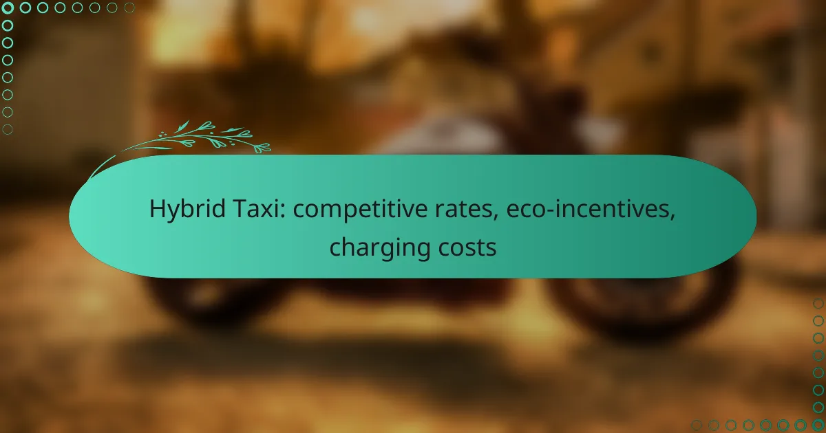 Hybrid Taxi: competitive rates, eco-incentives, charging costs