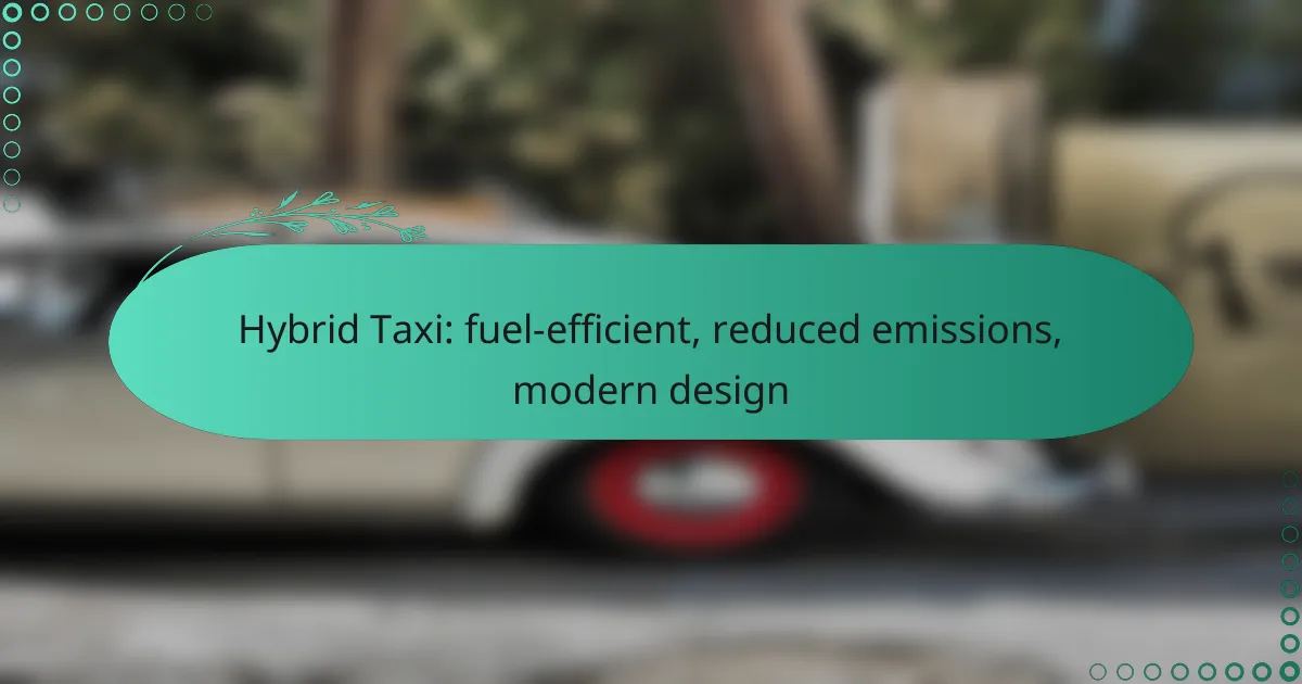 Hybrid Taxi: fuel-efficient, reduced emissions, modern design
