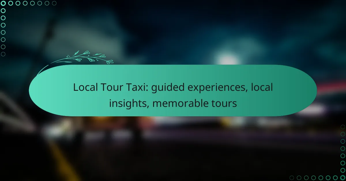 Local Tour Taxi: guided experiences, local insights, memorable tours