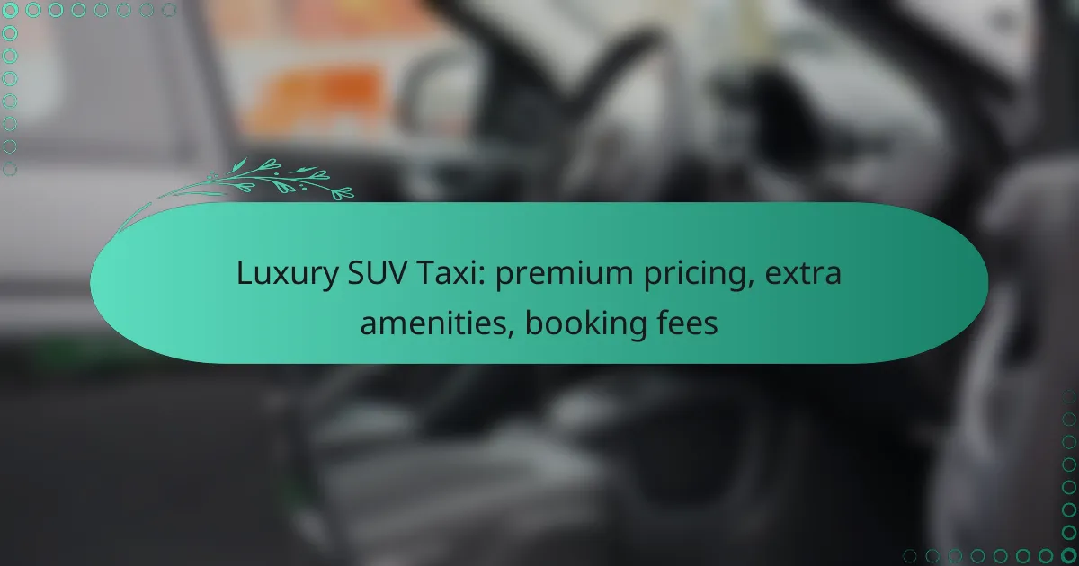 Luxury SUV Taxi: premium pricing, extra amenities, booking fees