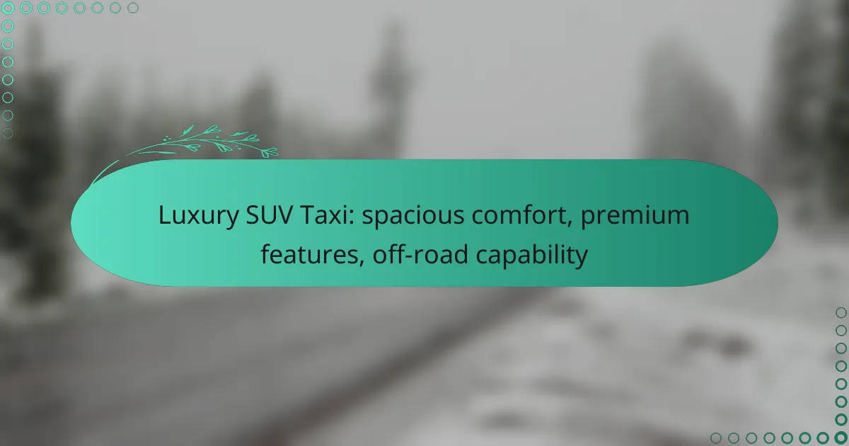 Luxury SUV Taxi: spacious comfort, premium features, off-road capability