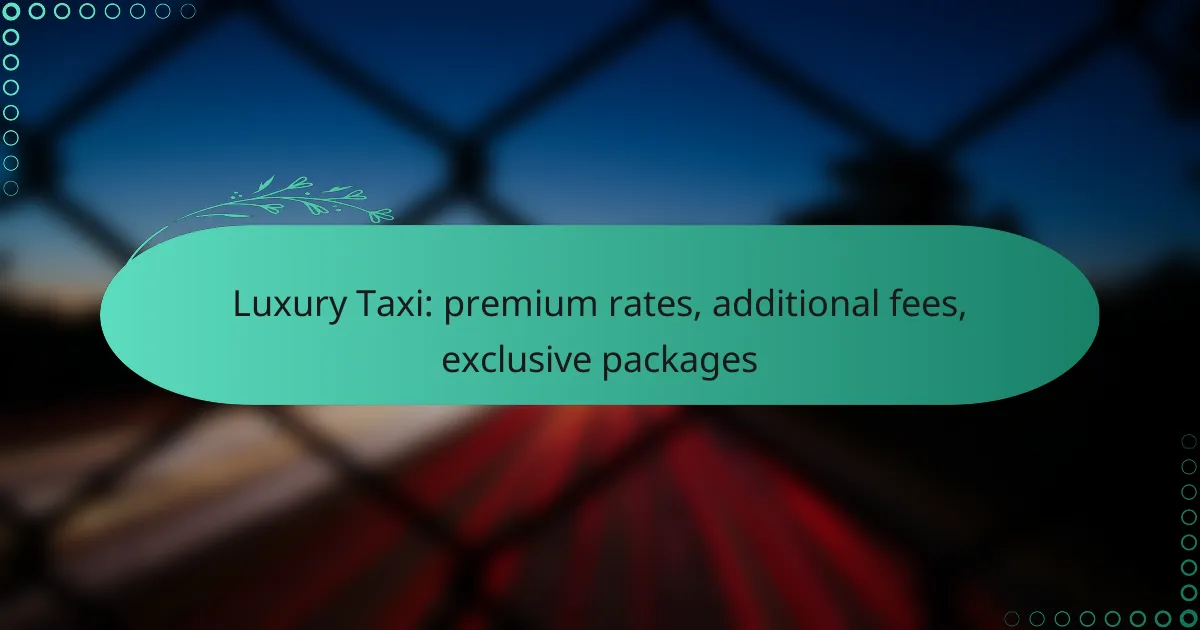 Luxury Taxi: premium rates, additional fees, exclusive packages