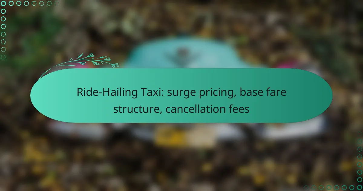 Ride-Hailing Taxi: surge pricing, base fare structure, cancellation fees