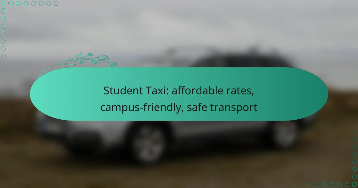 Student Taxi: affordable rates, campus-friendly, safe transport