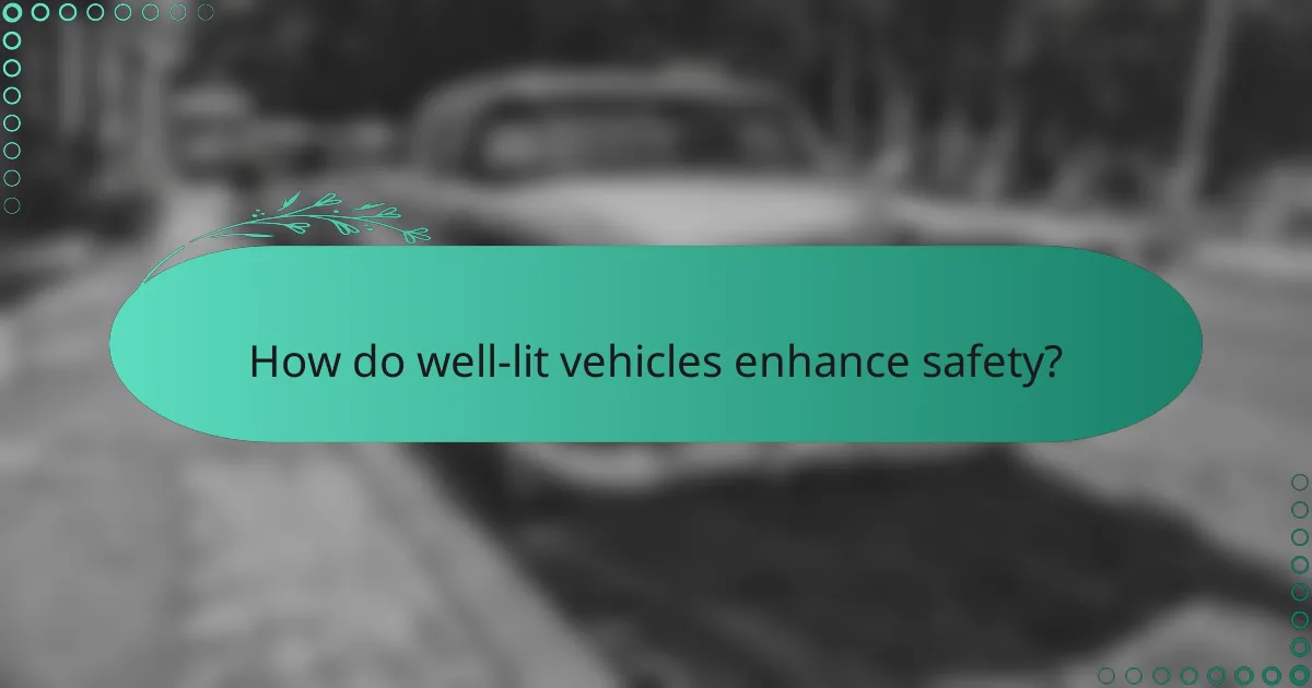 How do well-lit vehicles enhance safety?