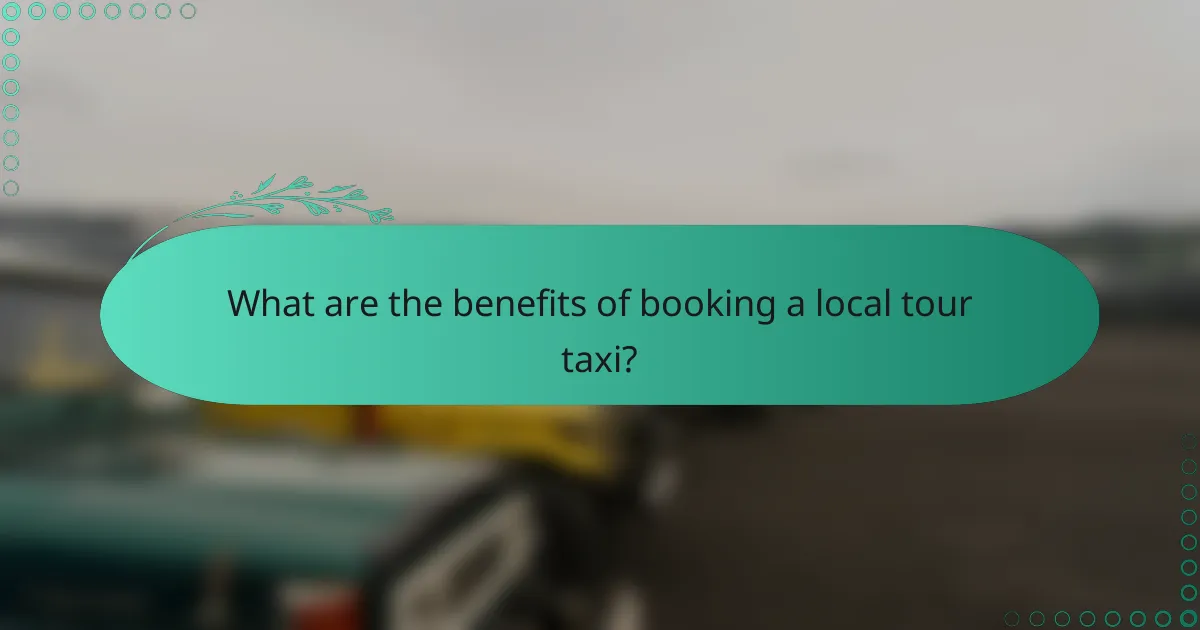 What are the benefits of booking a local tour taxi?