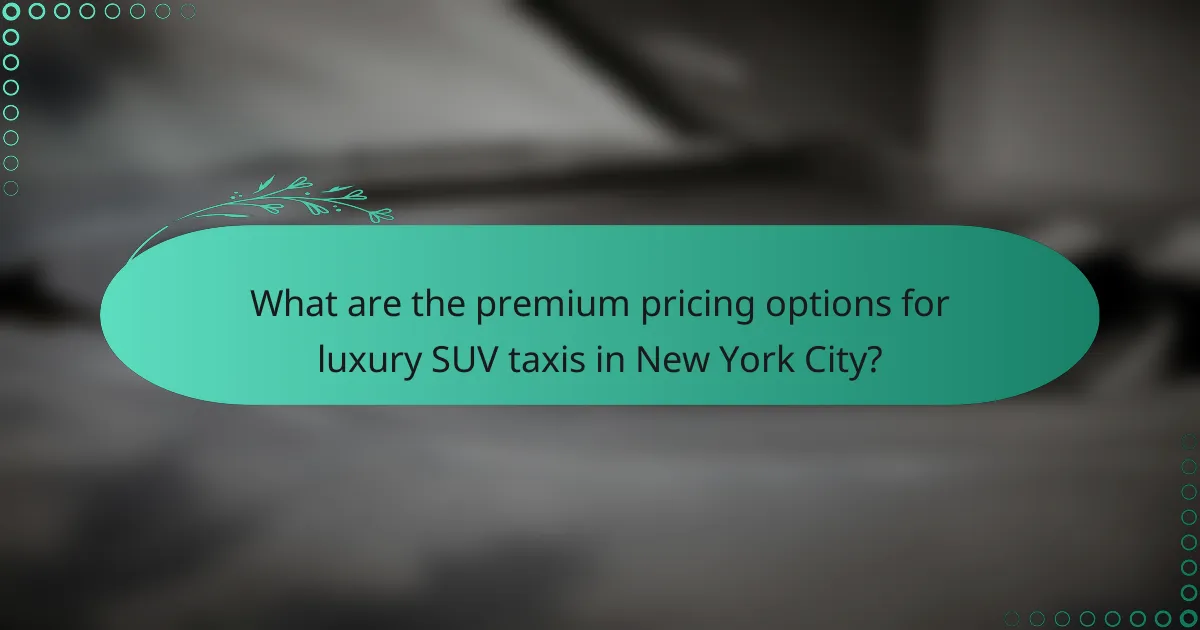 What are the premium pricing options for luxury SUV taxis in New York City?