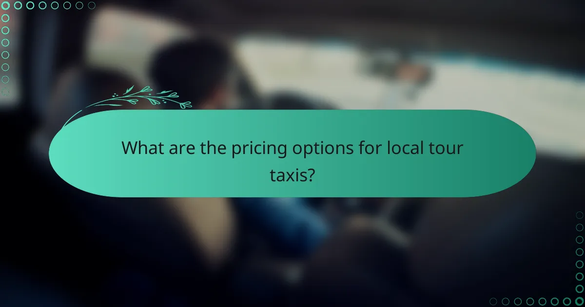 What are the pricing options for local tour taxis?