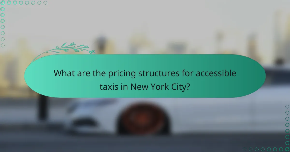 What are the pricing structures for accessible taxis in New York City?