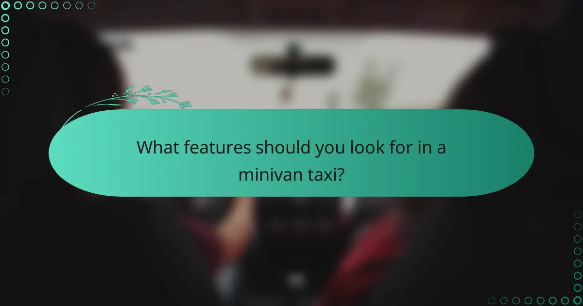 What features should you look for in a minivan taxi?