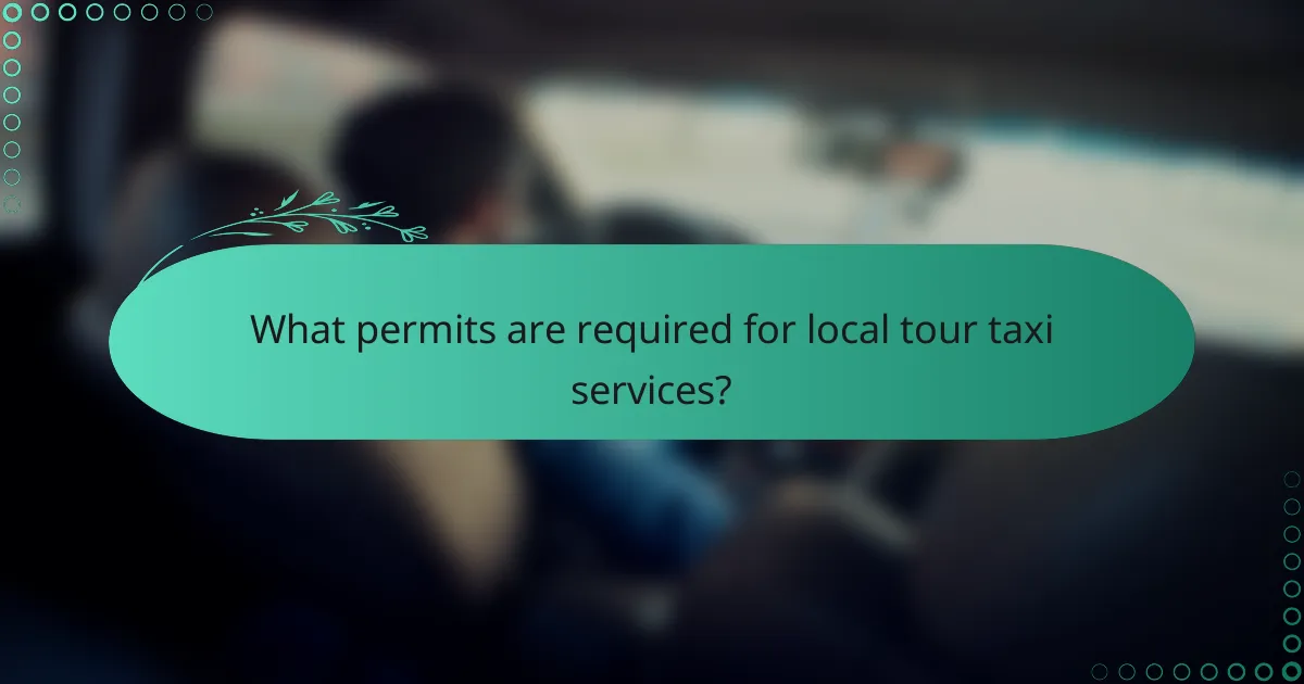 What permits are required for local tour taxi services?