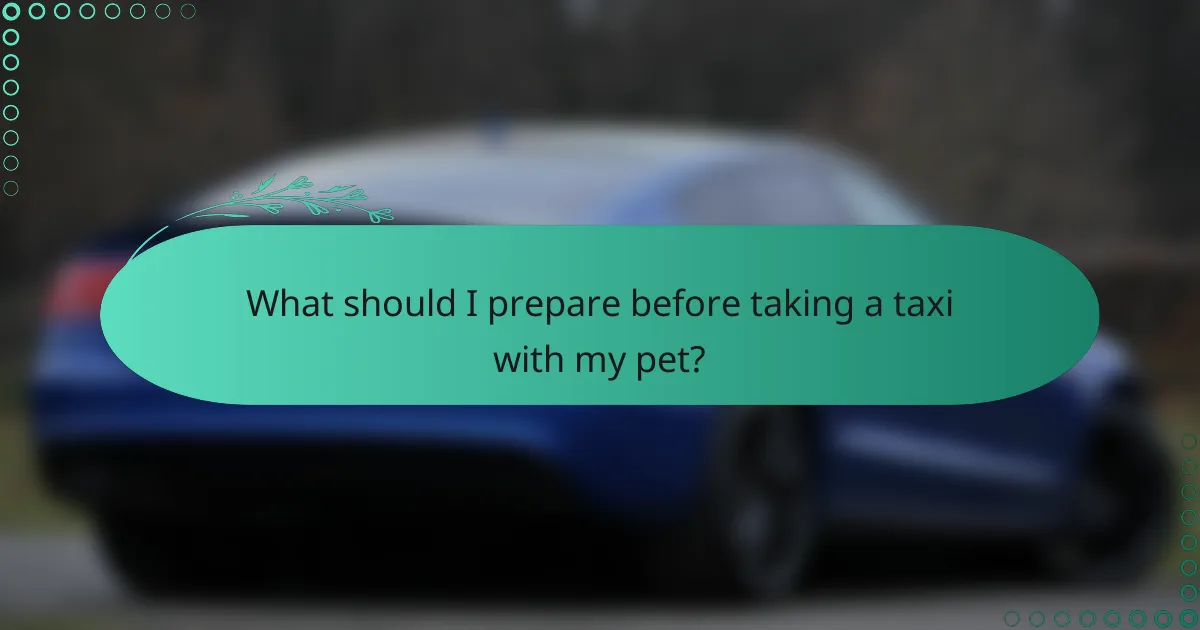 What should I prepare before taking a taxi with my pet?